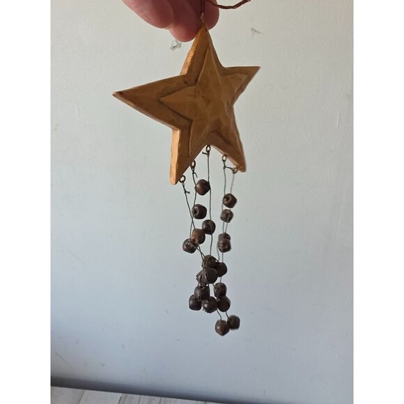 Vintage primitive star ornament Bell Xmas candle tree decor - Picture 4 of 8
